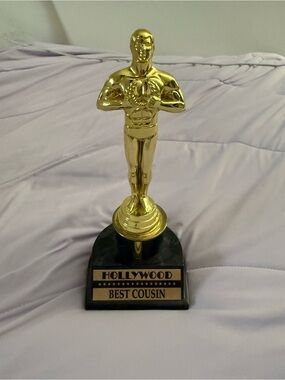 Hollywood Best Cousin Gold Trophy - Decorative Home Accent